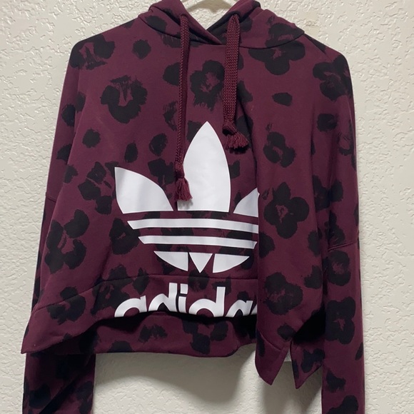 Leopard Print And Maroon Adidas Cropped 